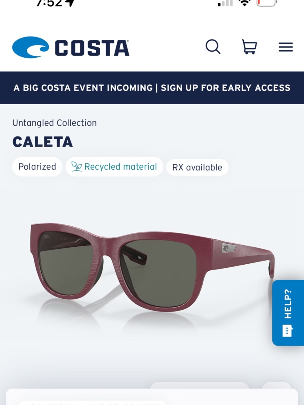 Women's Caleta 580G Polarized Sunglesses